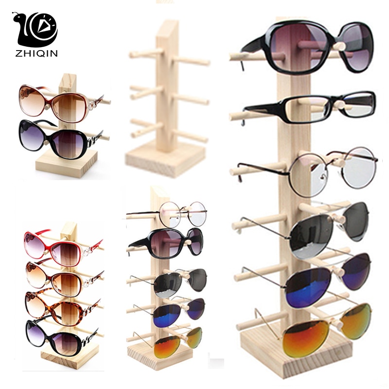 2 ~ 6 lagen Hout Sunglass Display Rack Plank Glalsses Opslag Brillen Toon Stand Sieraden Houder Multi Pairs Glazen Vitrines