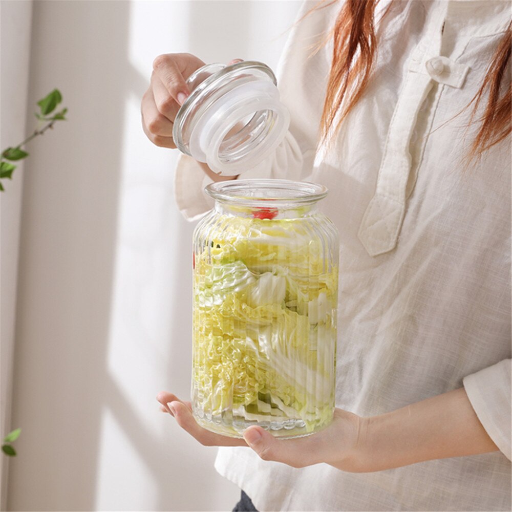Skandinavisk gjennomsiktig glass syltetøy godteri krukker kjøkken matte oppbevaring forsegling bokser med lokk elegante kaffebønner te arrangør flasker