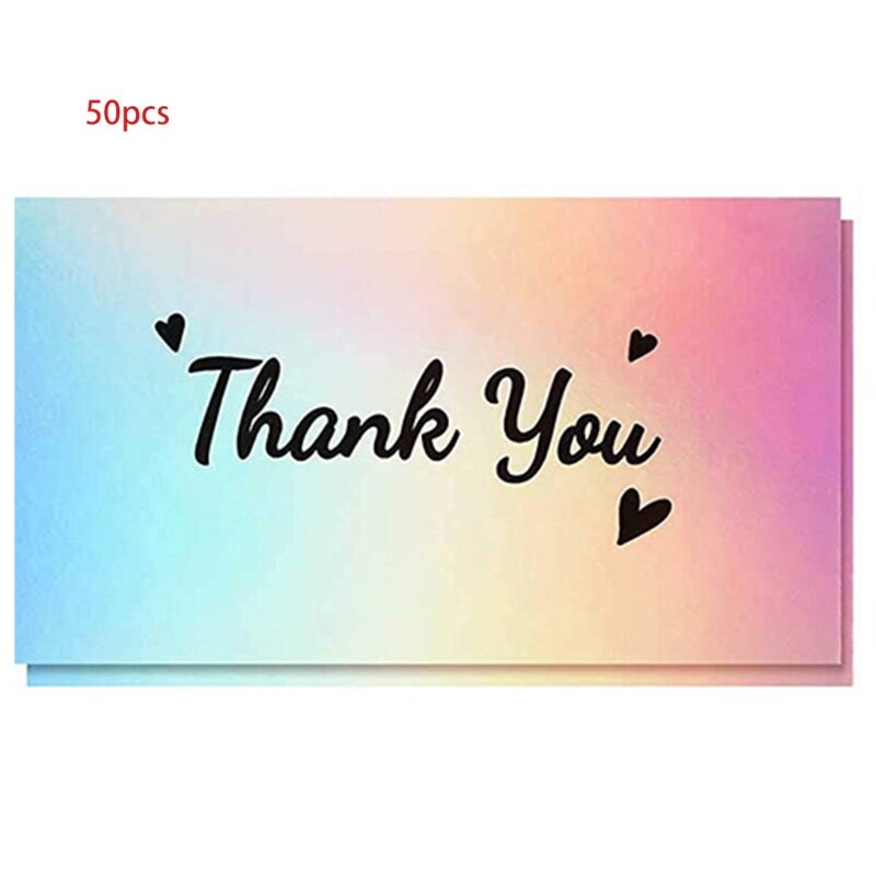 50pcs Heart Great Taste Thank You Card Thanks Greeting Card Appreciation Cardstock for Sellers Shop: 15