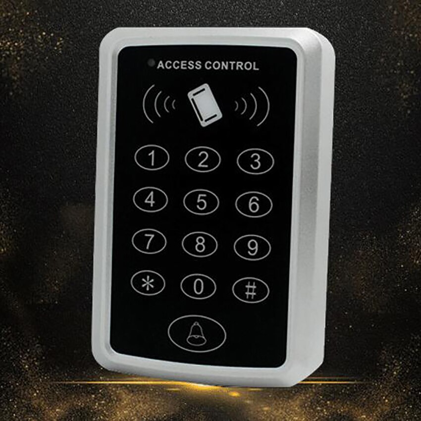 Access Control Keypad 125KHz RFID Keypad Card Reader Access Control Keypad with Doorbell Button for Home Security 1000 Users
