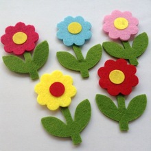 DIY vilt kleurrijke kleine bloemen 50 Stks/partij 70*50mm
