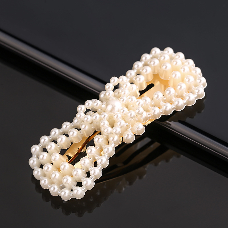 Neue Koreanische Simulierte Perle Barrettes Perlen Geometrische Frauen Haar Clip Griffe Mädchen Schmuck Haar Stifte Haar Zubehör
