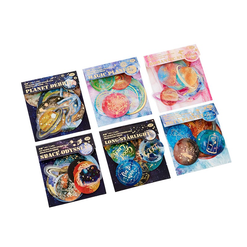 30Pcs Gekleurde Astronomie Stickers Universe Washi Stickers Van Ruimte Galaxy Planeten Esthetische Decoratie Voor Album Laptop Plakboek