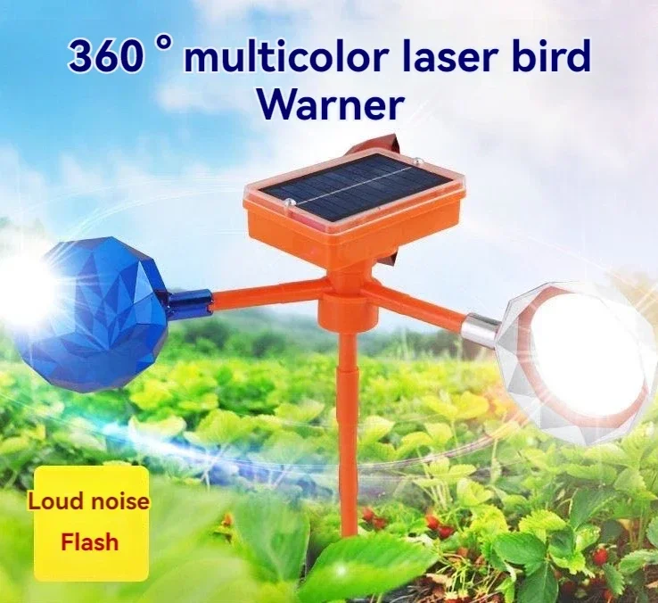 Solar Bird Repeller Waterdicht zonne-energie Bird Repelling Device 360° ° Roterende reflector Farm Orchard Bird Scaring Device