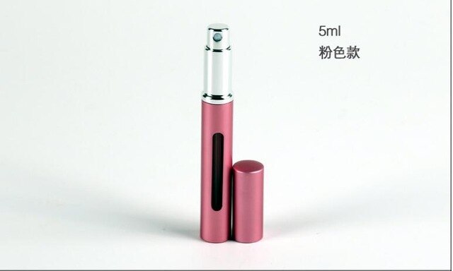 1 pcs 5 ml Mini Draagbare Reizen Navulbare Parfum Verstuiver Fles Parfum fles Spray Scent Pomp Case Lege Cosmetische Containers: Roze