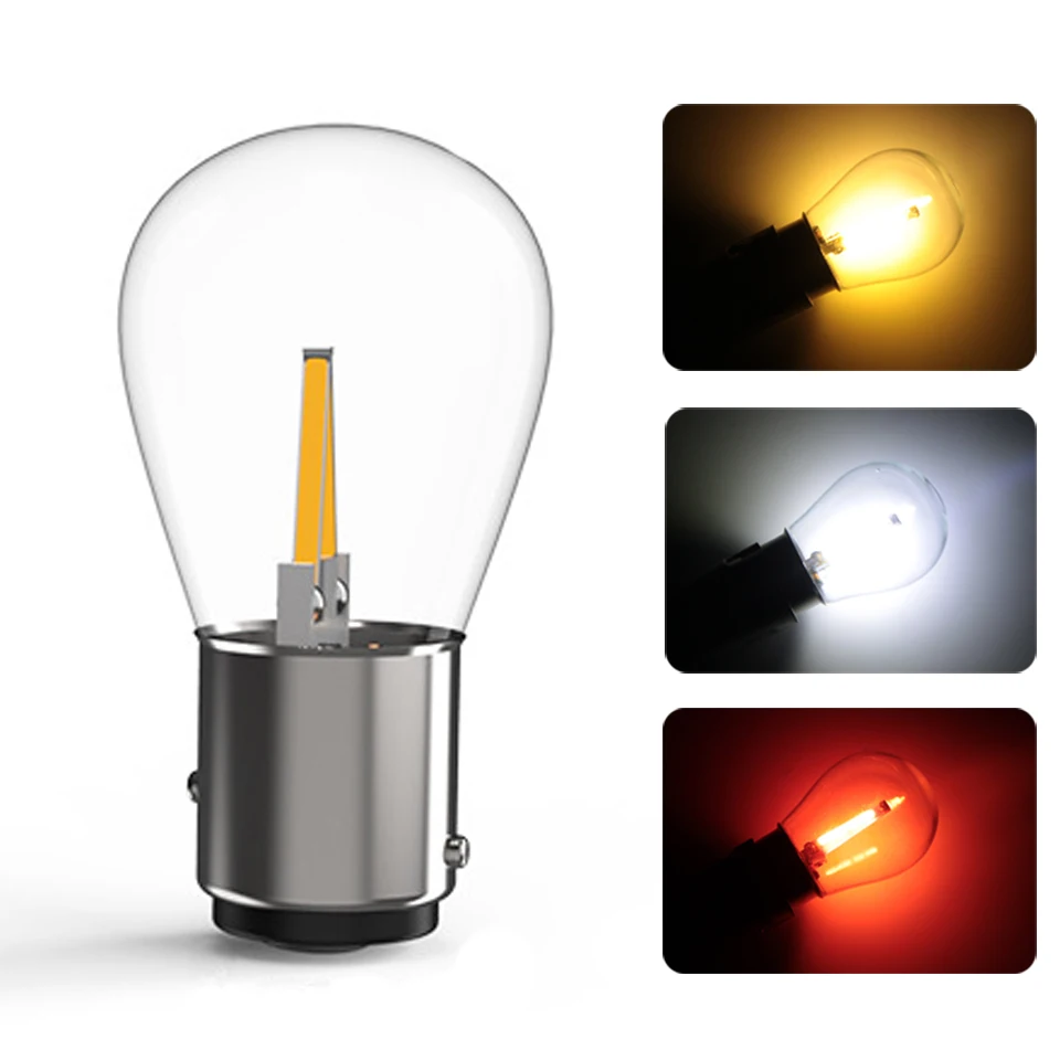 1 pz P21/5w 2 filamenti portato 1157 luci freno lampadina ad alta luminosità Baia15D portato lampadine per auto luce automatica DRL giallo rosso bianco 12v 6000k