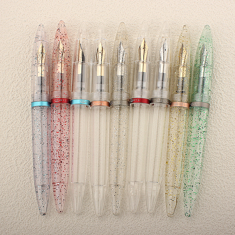 Nowe pióro wieczne Przezroczysta zakraplaczka EF F M Stalówki Pióro atramentowe Biuro szkolne Długopisy robić pisania Prezenty świąteczne z oryginalnym pudełkiem