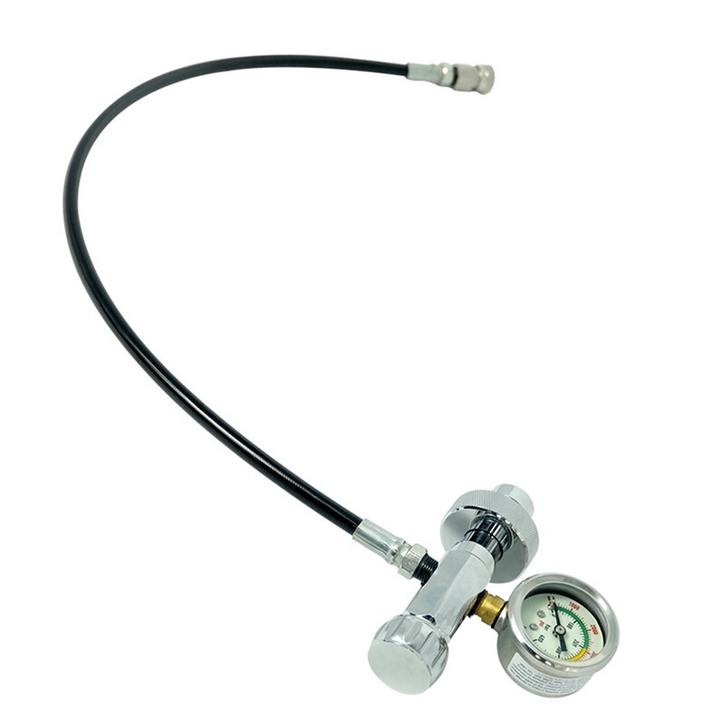 Scuba Diving 5000 PSI PCP Tank Dual Gauge Charging Valve SCBA Refill Station with 6000 Psi Gauge 60cm Hose
