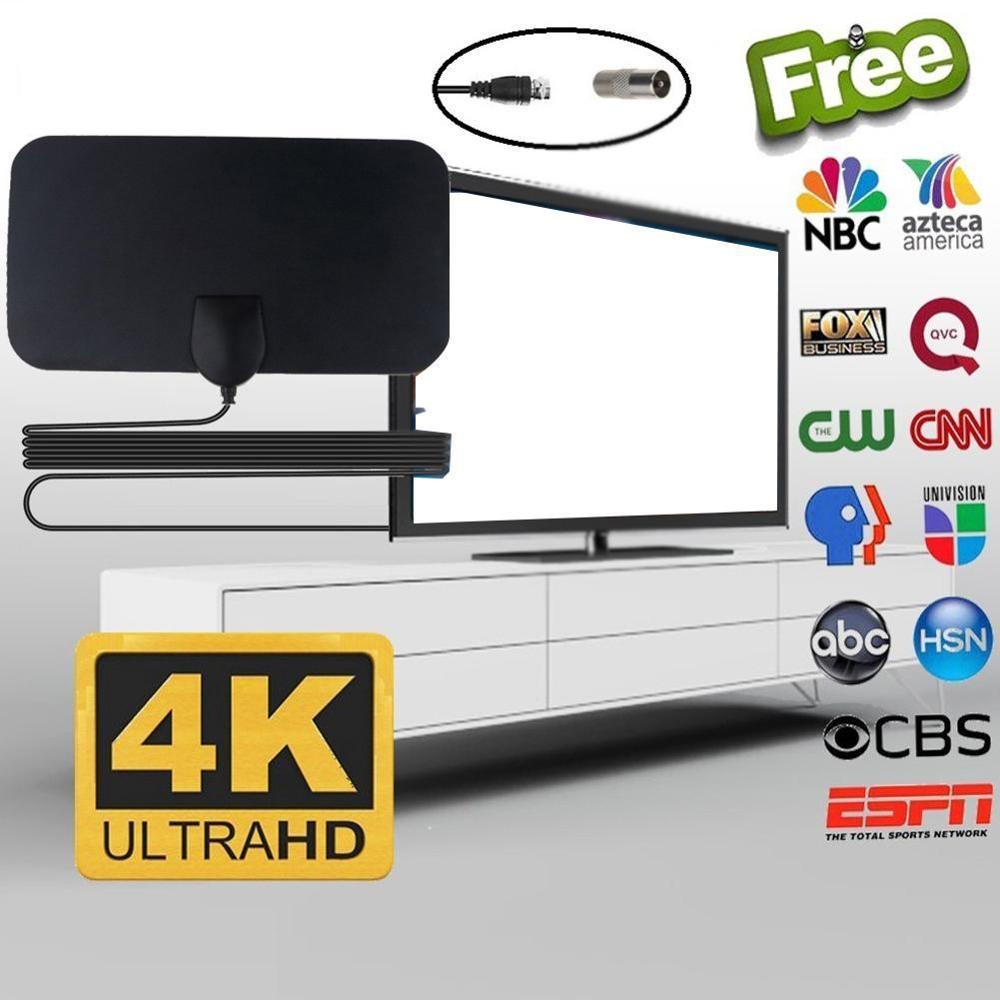 KEBIDUMEI-antena área HD de TV digital 4K 25DB, con euroenchufe y potenciador a 50 millas, activa en interiores y con plano