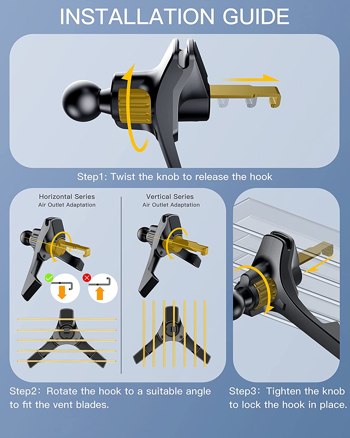 Upgrade Car Phone Holder Clips 17mm Ball Head Car Air Vent Clip Mount Car Air Outlet Hook Clamp for Magnet Mobile Phone Support