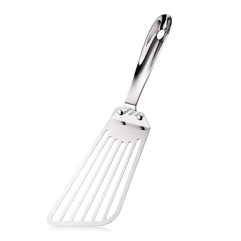 Stainless Spatula Fish Spatula with Long Wide Flexible Blade,Flexible Sturdy Spatula Support Easier for Flipping: Default Title