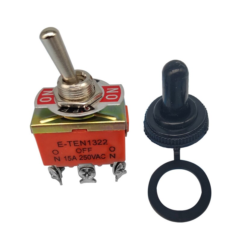 E-TEN1322 Double Pole Double Throw Toggle Switch Power Supply Shaking Rocker Switch Toggle Switch 6-pin 3 Gear Switch: E-TEN1322 Cap