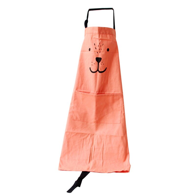 Ouder-Kind Waterdichte Schort Animal Print Linnen Koken Bib Schort Mouwloze Olie-Proof Taille Keuken Accessoires: Oranje / Kids