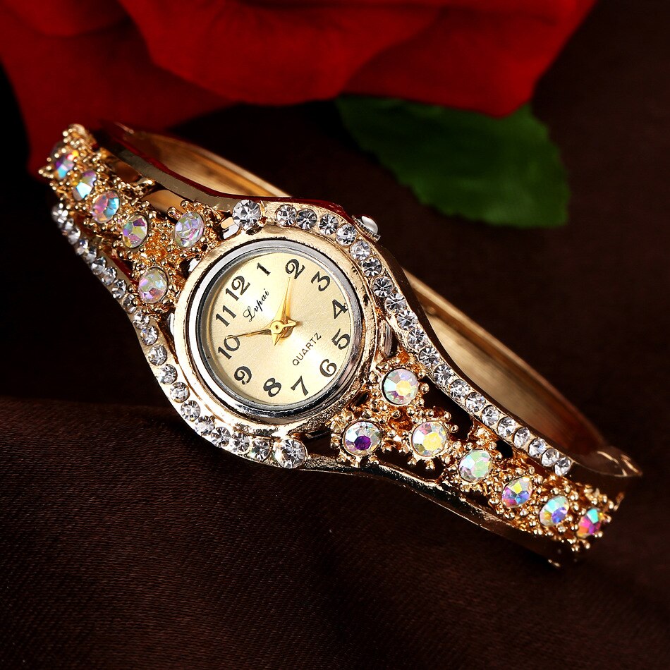 Stylish Watch Rhinestone Watches for Women Luxury Women Watches Watch Quartz Watches Bracelet Watch Ladies Relojes Para Mujer: White