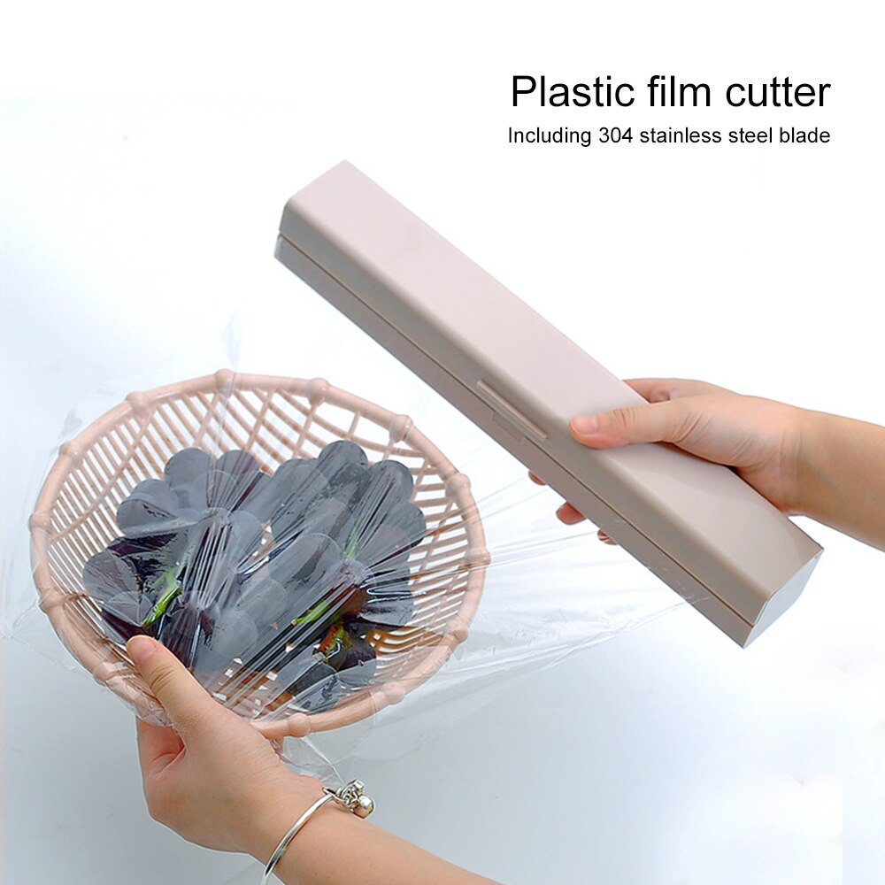 Envolver comida dispensador de Film de cocina PP dispensador envoltura con Cutter Film transparente de la conservación de alimentos de papel de Caja de almacenaje de la cocina de la herramienta