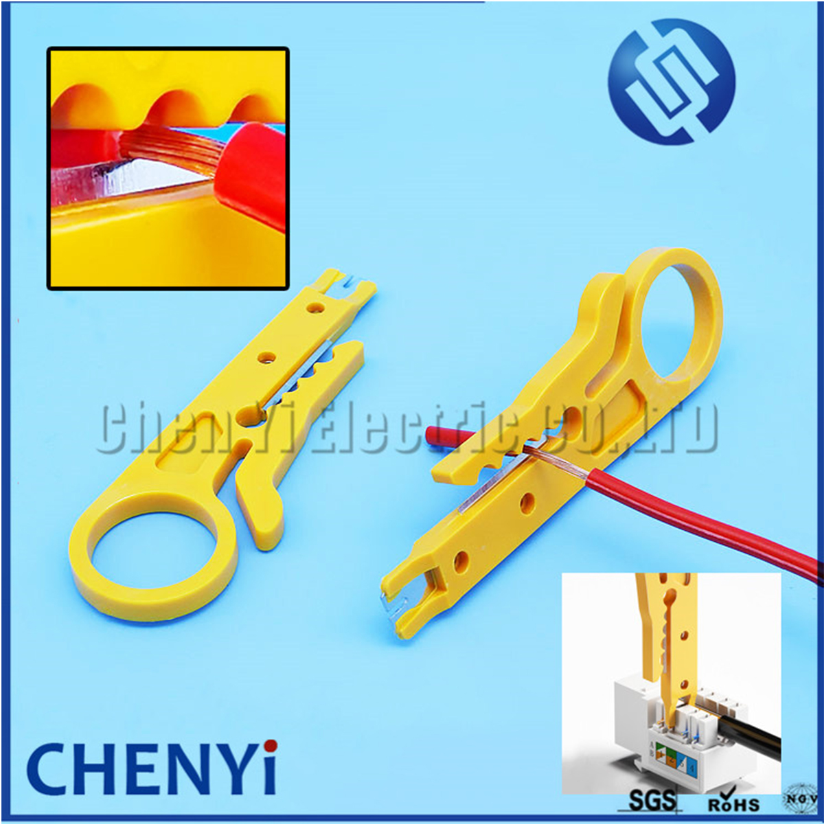 Mini Wire Stripper Kabel Cutter Draagbare Roterende Punch Down Netwerk Utp Crimper Tangen Krimptang Mes Pocket Multitool