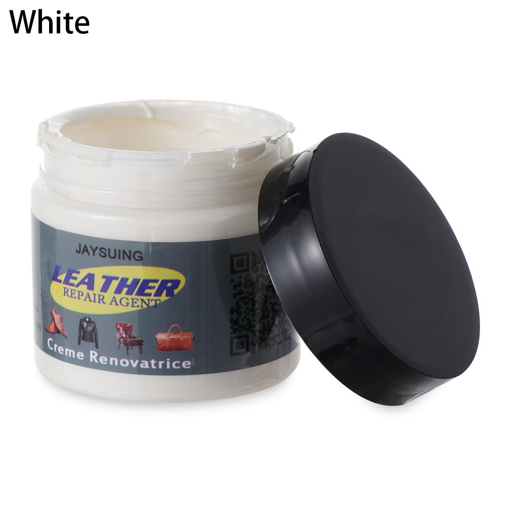 Leather Repair Cream Dye Colour Restorer Color Paste For Car Seat Sofa Car Faded Worn Repair Refurbish Tools Scratch Cracks: White