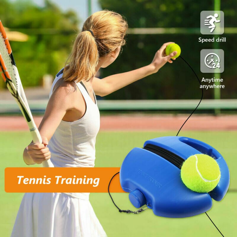 Tennistränare grundläggande motionär tennisträningsverktyg med rep singlar som slår automatisk rebound gummiband sparring enhet