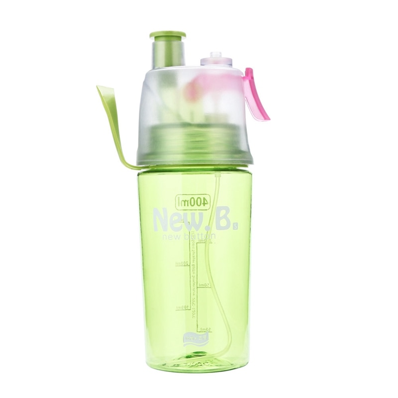 Sportfles spray fles fiets spray water sportschool strand fles lekvrije drinkbeker sport draagbare koelfles: Roze