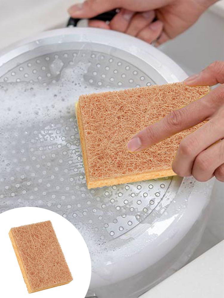 Dishwashing Sponges Multifunctional Kitchen Tool Compound Scouring Natural Wooden Multifunctional Pulp Cotton Sponge Dishwashing