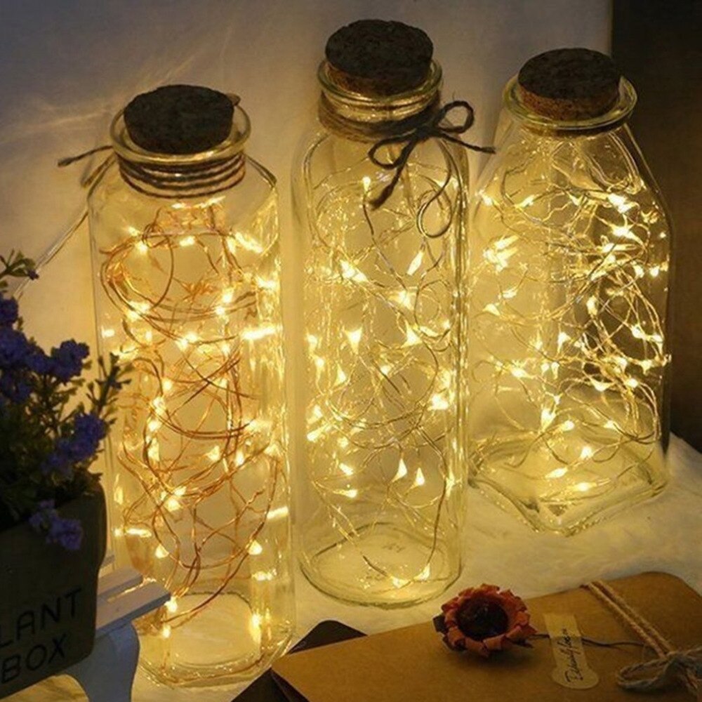 1 m 2 m 3 m Koperdraad LED String lights nachtlampje verlichting Voor Garland Fairy Kerstboom wedding Party Decoratie