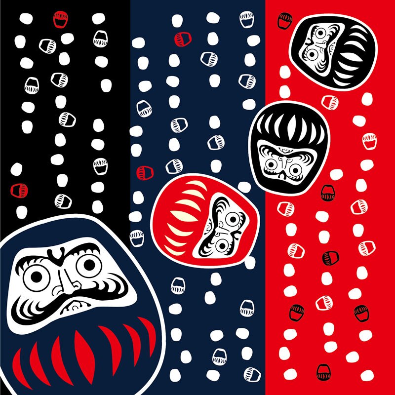 Furoshiki-Pañuelo de poliéster de estilo japonés, tela de envoltura Bento impresa de un lado, varios usos: B