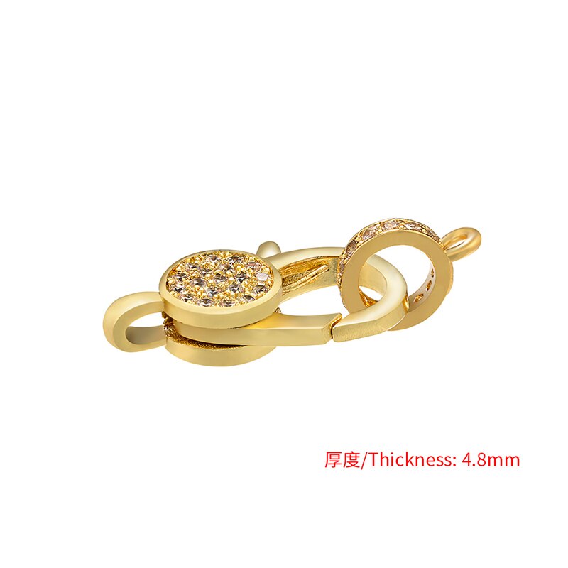 ZHUKOU 12x19mm Gold und schwarz kristall verschluss haken für frauen DIY handgemachte halskette Armbinde schmuck zubehör modell: VK84