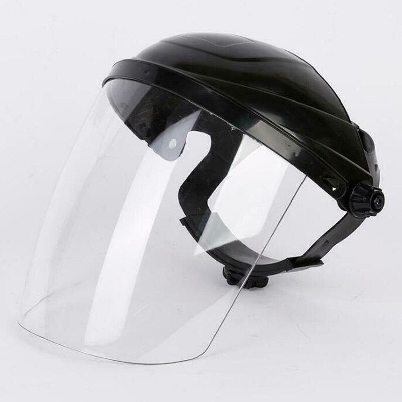 Doorzichtige veiligheidsbeschermkap op het hoofd gemonteerd gezichtsscherm oogbescherming slijpen spatwaterdicht speekselbestendig pvc gezichtsbescherming helm: B