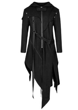 Disfraz de pirata de elfos de Assassin Medieval Steampunk para adultos, Chaqueta larga dividida negra, abrigos de cuero de armadura gótica, Vintage, Halloween