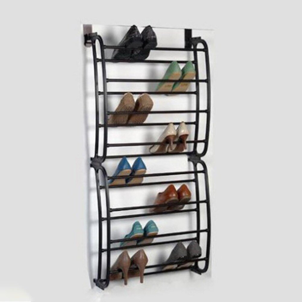 Shoe Rack 12 Layers Fit 12 Pairs Hanging Over the Door Organizer for Closet Portable Multifunctional PP plastic Spray Iron Pipe