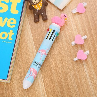 Creatieve 10 Kleuren Balpen Cartoon Schoolbenodigdheden Kantoorbenodigdheden Pennen Kawaii Multicolor Balpen Office Accessoires: fenlan e