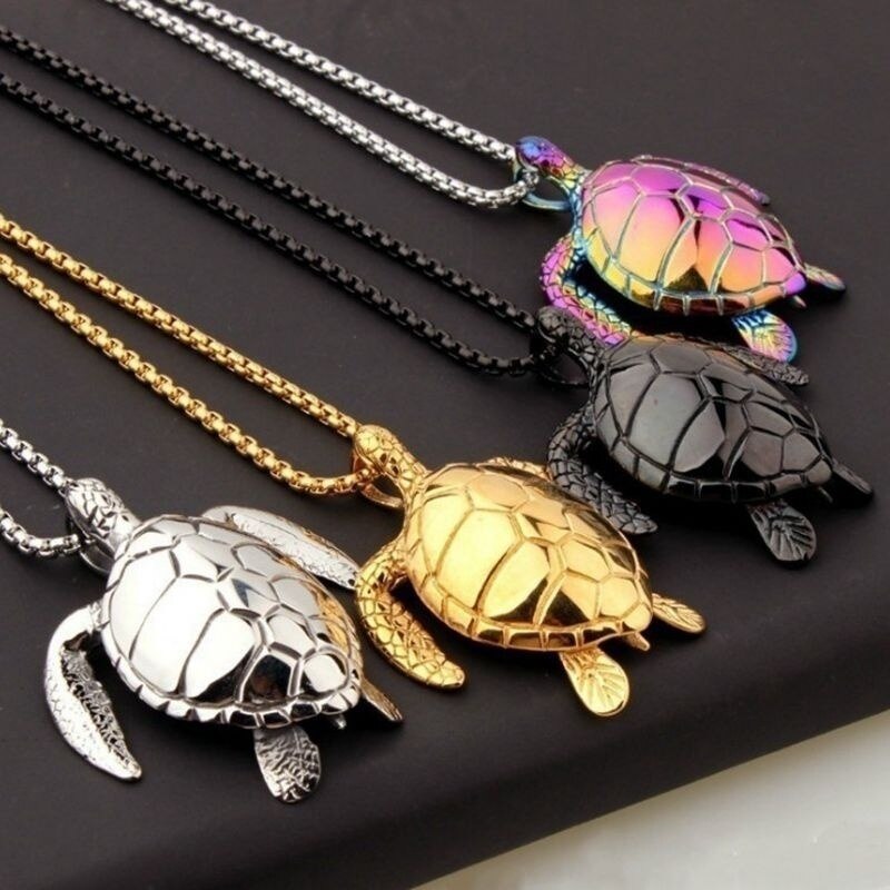 Newtrendy Dier Schildpad Hanger Ketting Vrouwen Ketting Metal Sliding Kleurrijke Schildpad Hanger Ketting Accessoires Partij Sieraden