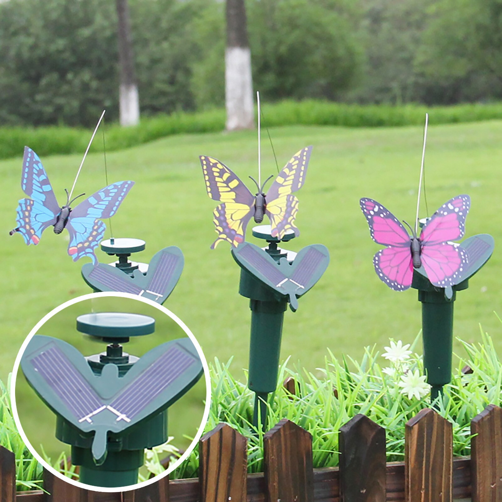Garden Decor Solar Dancing Butterfly Solar/Battery Powered Butterfly Humming Butterfly Yard Outdoor Home Decoration Farmland
