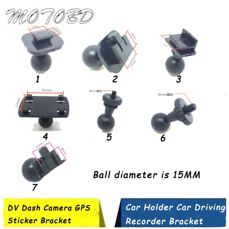 Ventosa per auto per supporto trattino Camera con adattatore di 7 tipi, supporto per auto ad angolo di 360 gradi per la guida della videocamera DVR