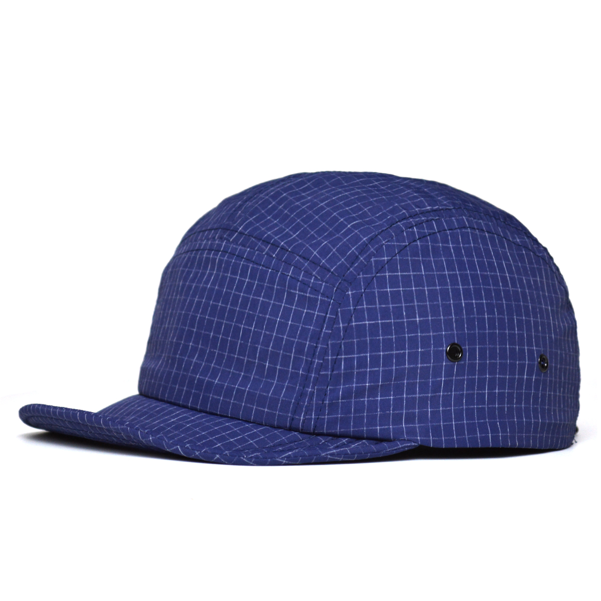 Novedad de verano, sombrero de ala suave de Color a cuadros Retro, gorra con visera de ala corta a la para hombre, gorra de béisbol de Color puro que combina con todo: Azul