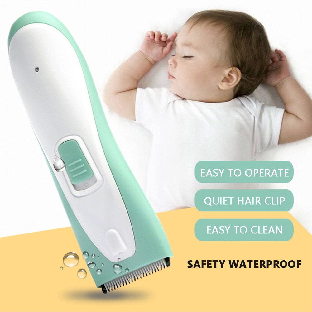 Safety Cordless Kids IPX7 Waterproof Shaver Ceramic Blade Clippers With 3 Guide Combs Baby Hair Trimmer Electric Quiet Low Noise