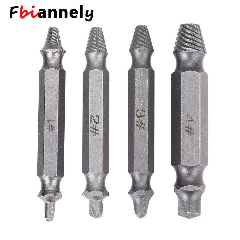 4 PCS Damaged Screw Extractor Drill Bit Set Stripped Broken Screw Bolt Remover Extractor Easily Take Out Demolition Tools