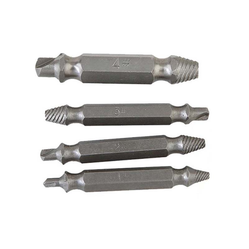 4PC SET EASY OUT DAMAGED SCREW EXTRACTOR DRILL BIT TOOL BROKEN DAMAGED BOLT