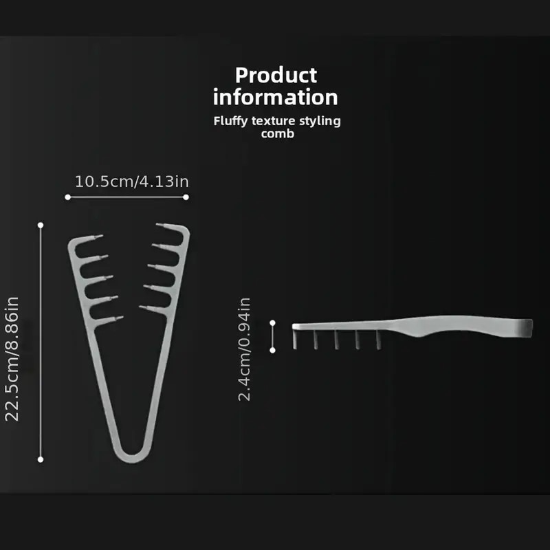 Volumizing Wide-Tooth Hair Styling Comb Curling Tools Fluffy Texture for Men Ideal for All Hair Types Hairstyling Tools