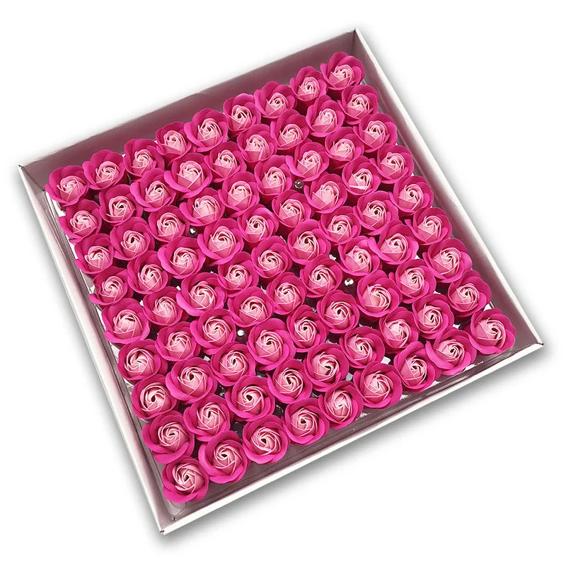 81/162 Uds 3,5x4cm flores artificiales 3 capas sin flores Base Floral rosas eternas San Valentín DIY ramo decoración de boda: XS / Transparente