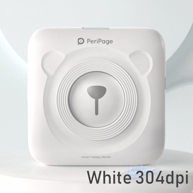 Peripage A6 Photo imprimante d'étiquettes thermiques Mini poche Portable autocollant imprimante impression sans encre pour téléphone Portable android iOS Windows: 304dpi White