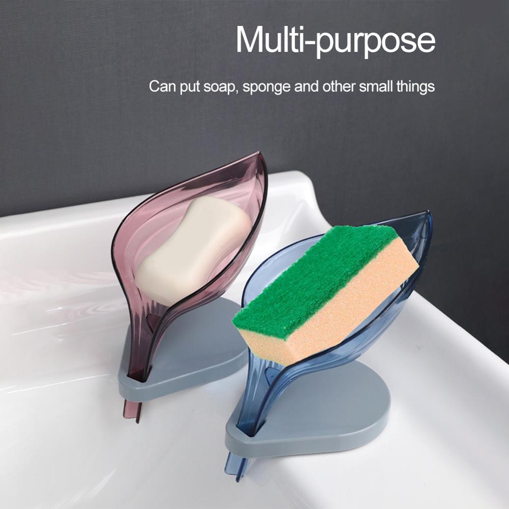 Portable Soap Box Home Supplies Leaf Holder Bathroom Soap Case Non-slip Conveniet Clean Wash Safe Hand Kitchen Bathroom Soap Box
