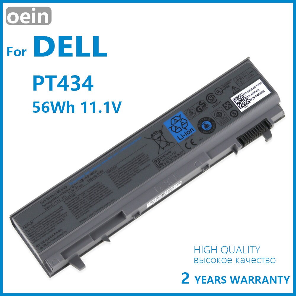 Oein Genuine Laptop Battery Dell Latitude E6400 E6410 E6500 E6510 E8400 PT434 PT435 PT436 PT437 NM633 6 CELLS