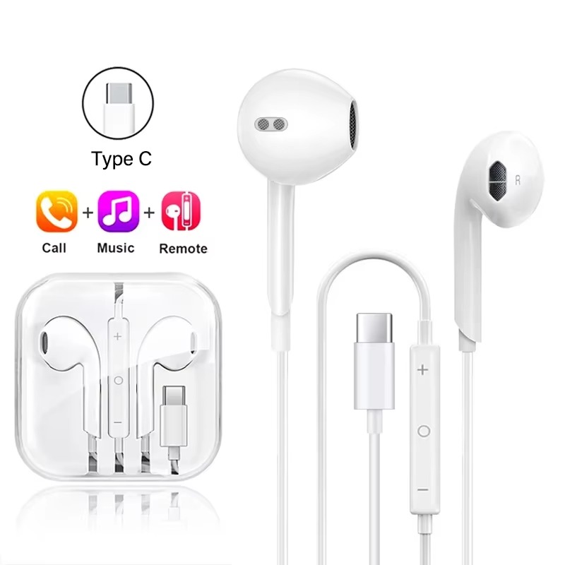 For xiaomi hodetelefoner xiaomi  mi 14 13 12 11 in- øretelefoner redmi note 10 9 8 7 type  c 3.5mm kablet headset telefontilbehør: Rød