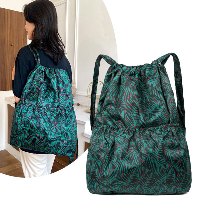Lightweight Large Capacity Backpack Women Drawstring Strap Pocket Large Capacity Drawstring Travel Bag Fitness Sports Bag