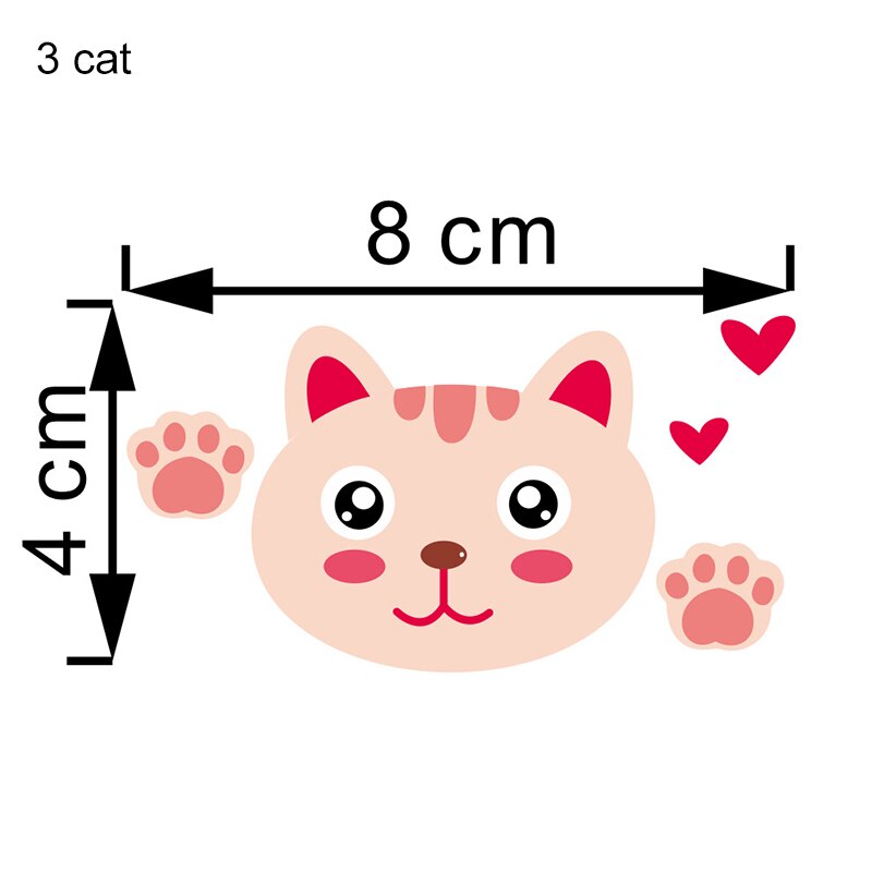 1Pcs Cute Animals Wall Stickers Waterproof Kids Rooms Accessories Wallpaper PVC Removable Home Decor Switch Sticker: 3 cat