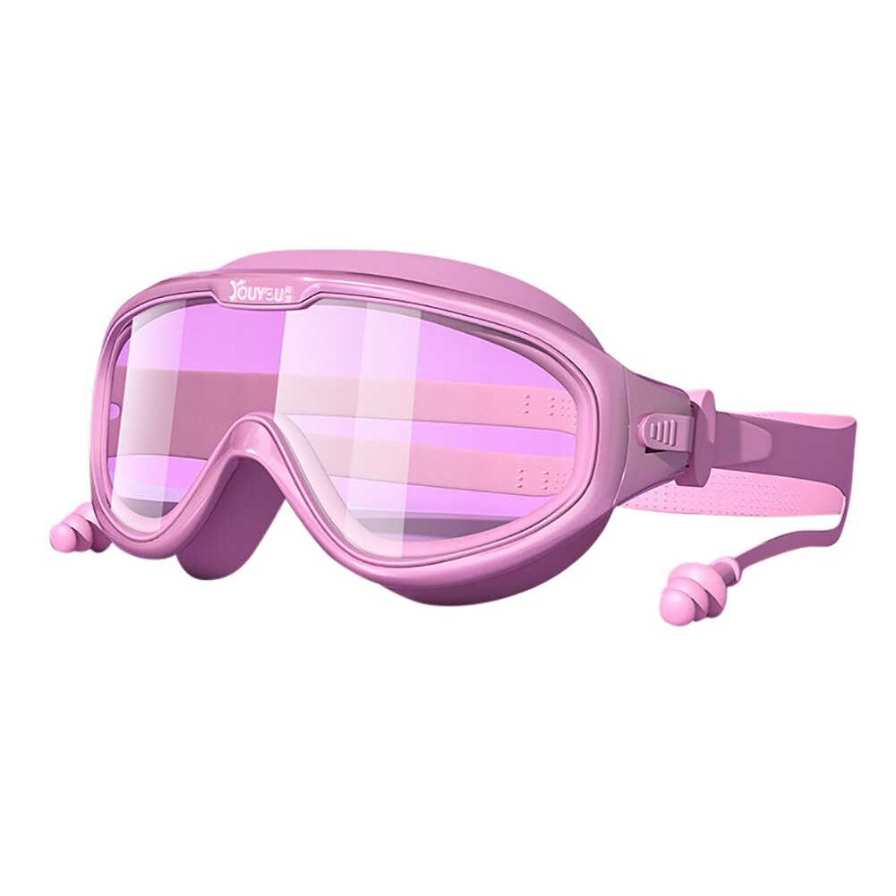 Children's Swimming Goggles Big Frame Boys And Girls Earplugs Set Waterproof And Anti-Fog Swimming Goggles