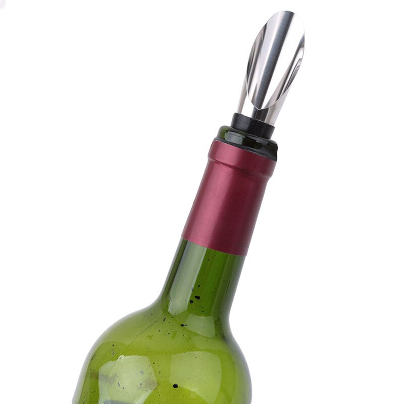 1pc 2 In 1 Wine Stopper Red Wine Pouring Tool Stainless Steel Wine Bottle Stoppers Funnel Pourer Wine Bottle Pourer Gadget
