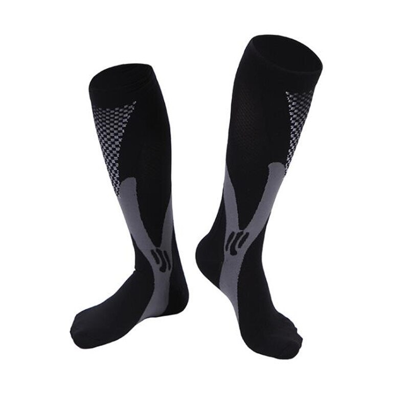Nylon kolarstwo skarpetki kompresji skarpety sportowe do biegania koszykówka piłka nożna mężczyźni kobiety oddychające skarpety rozmiar ue 38-47: black / L/xl