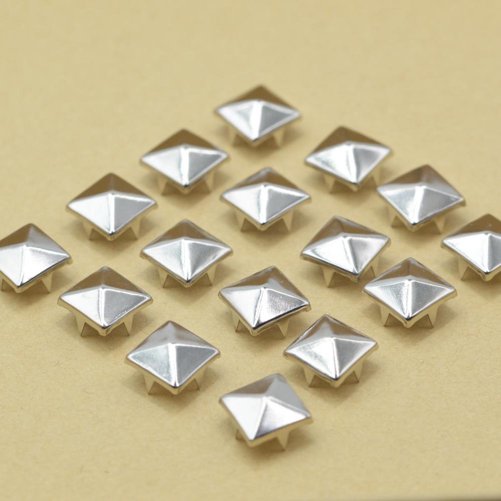 KALASO-remaches de plata para manualidades, accesorios de artesanía de cuero, bolsa de ropa, 100 Uds., 8mm/10mm/12mm